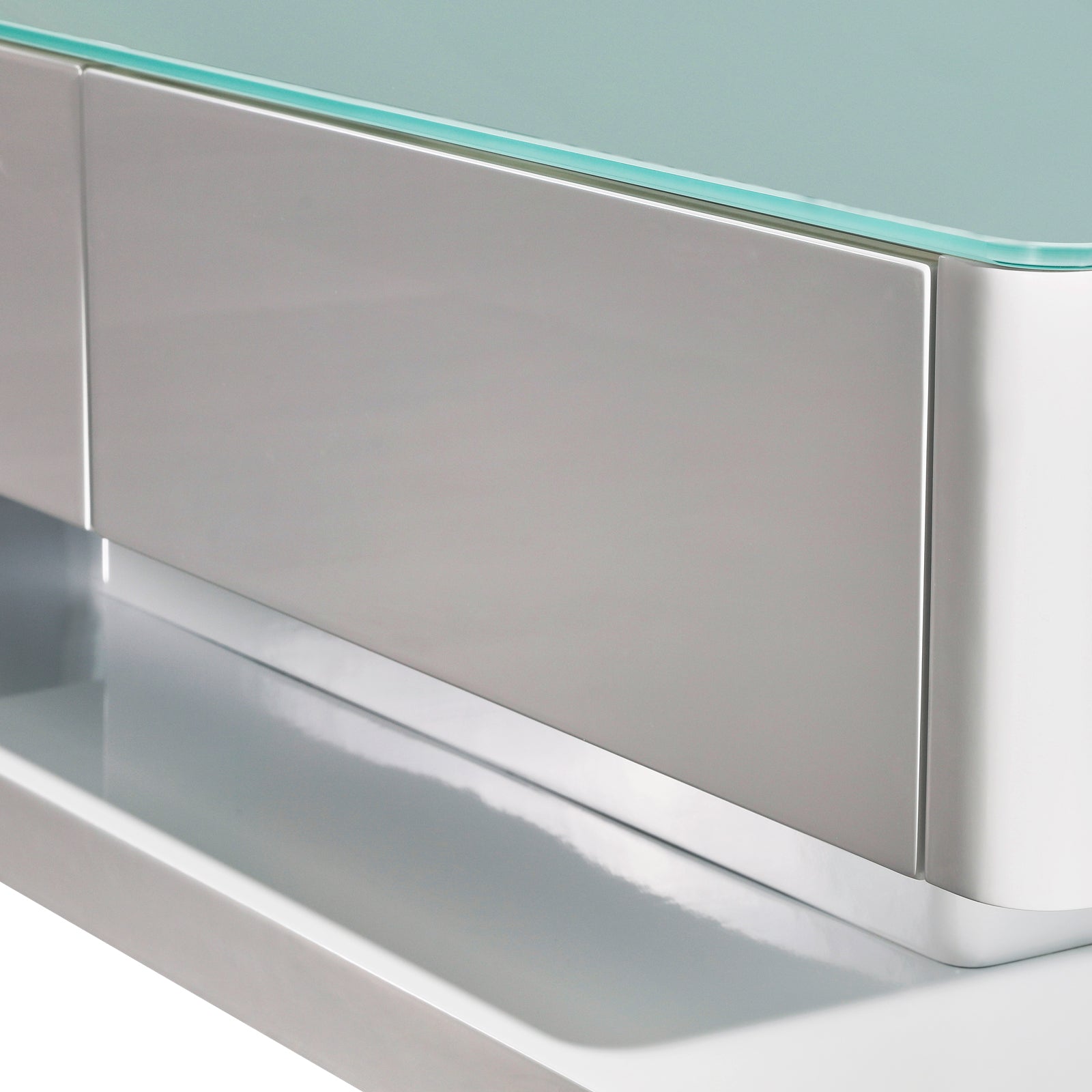 Stylish Coffee Table High Gloss Finish Shiny White Colour with 4 Drawers Storage-Furniture > Living Room > Coffee Tables-PEROZ Accessories