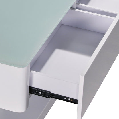 Stylish Coffee Table High Gloss Finish Shiny White Colour with 4 Drawers Storage-Furniture > Living Room > Coffee Tables-PEROZ Accessories