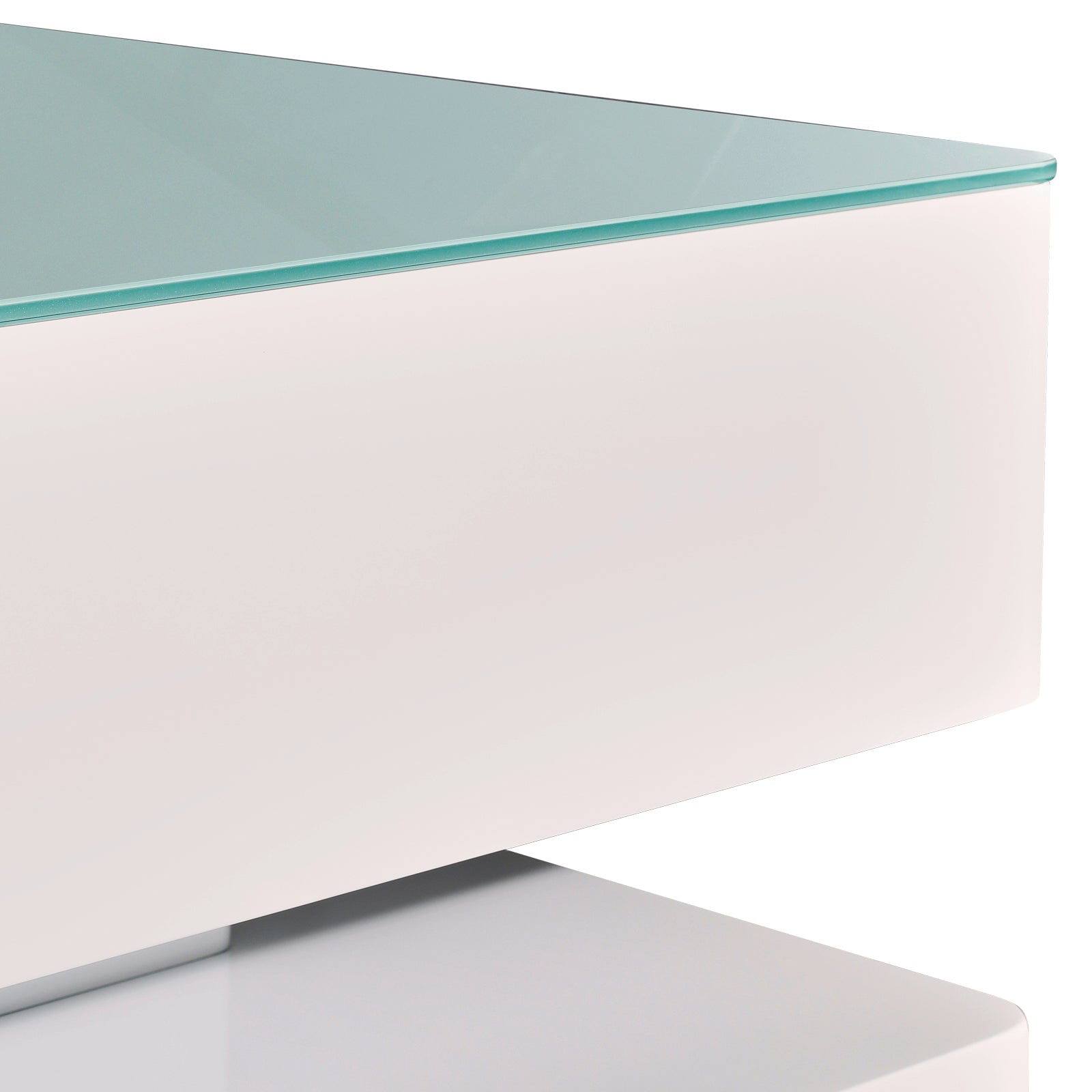 Stylish Coffee Table High Gloss Finish Shiny White Colour with 4 Drawers Storage-Furniture > Living Room > Coffee Tables-PEROZ Accessories