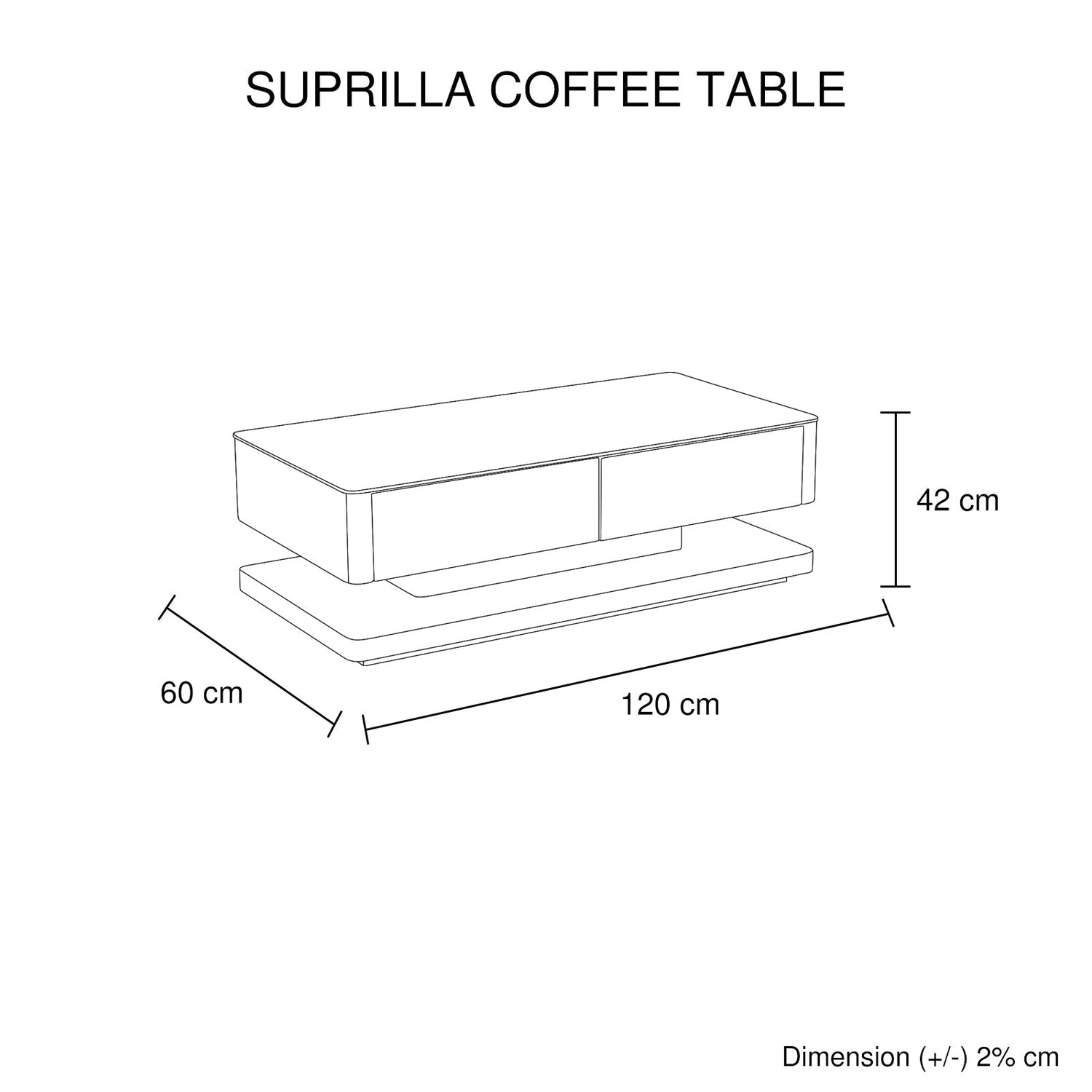 Stylish Coffee Table High Gloss Finish Shiny White Colour with 4 Drawers Storage-Furniture > Living Room > Coffee Tables-PEROZ Accessories