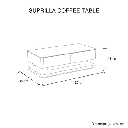 Stylish Coffee Table High Gloss Finish Shiny White Colour with 4 Drawers Storage-Furniture > Living Room > Coffee Tables-PEROZ Accessories