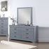 Dressing Chest with 6 Storage Drawers in Solid Wooden Mirror Metal Handles Grey Colour-Furniture > Bedroom > Dressers-PEROZ Accessories