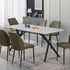 Dining Table Rectangular Shape White Sintered Stone Top Powder Coated Iron Legs-Furniture > Dining > Dining Tables-PEROZ Accessories