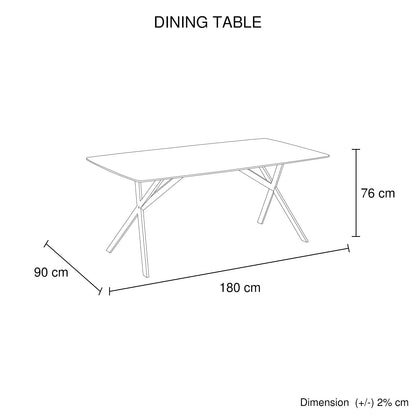 Dining Table Rectangular Shape White Sintered Stone Top Powder Coated Iron Legs-Furniture > Dining > Dining Tables-PEROZ Accessories