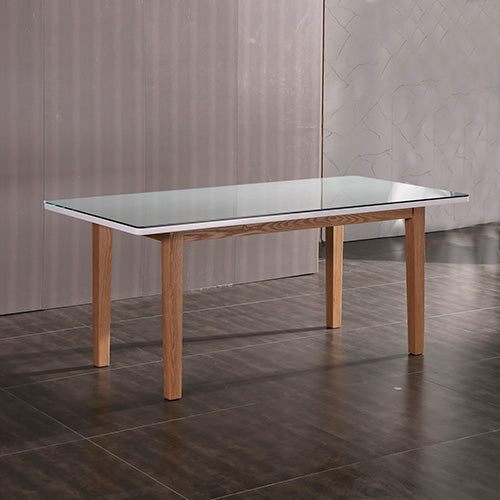 Dining Table White Top High Glossy Wooden Base-Furniture > Dining > Dining Tables-PEROZ Accessories