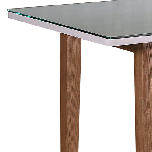 Dining Table White Top High Glossy Wooden Base-Furniture > Dining > Dining Tables-PEROZ Accessories
