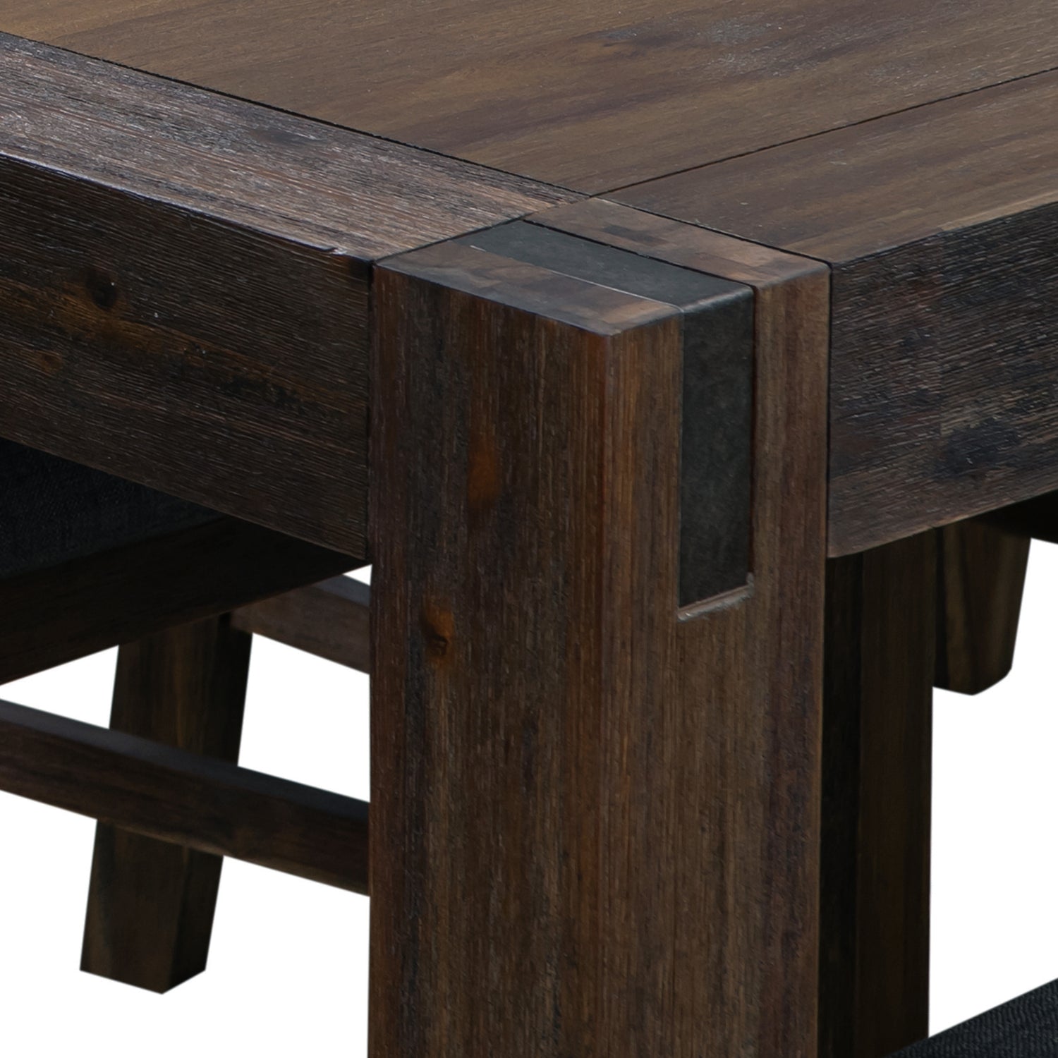 Dining Table 180cm Medium Size with Solid Acacia Wooden Base in Chocolate Colour-Furniture > Dining > Dining Tables-PEROZ Accessories