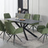 Dining Table Rectangular Shape Green Sintered Stone Top Powder Coated Iron Legs-Furniture > Dining > Dining Tables-PEROZ Accessories