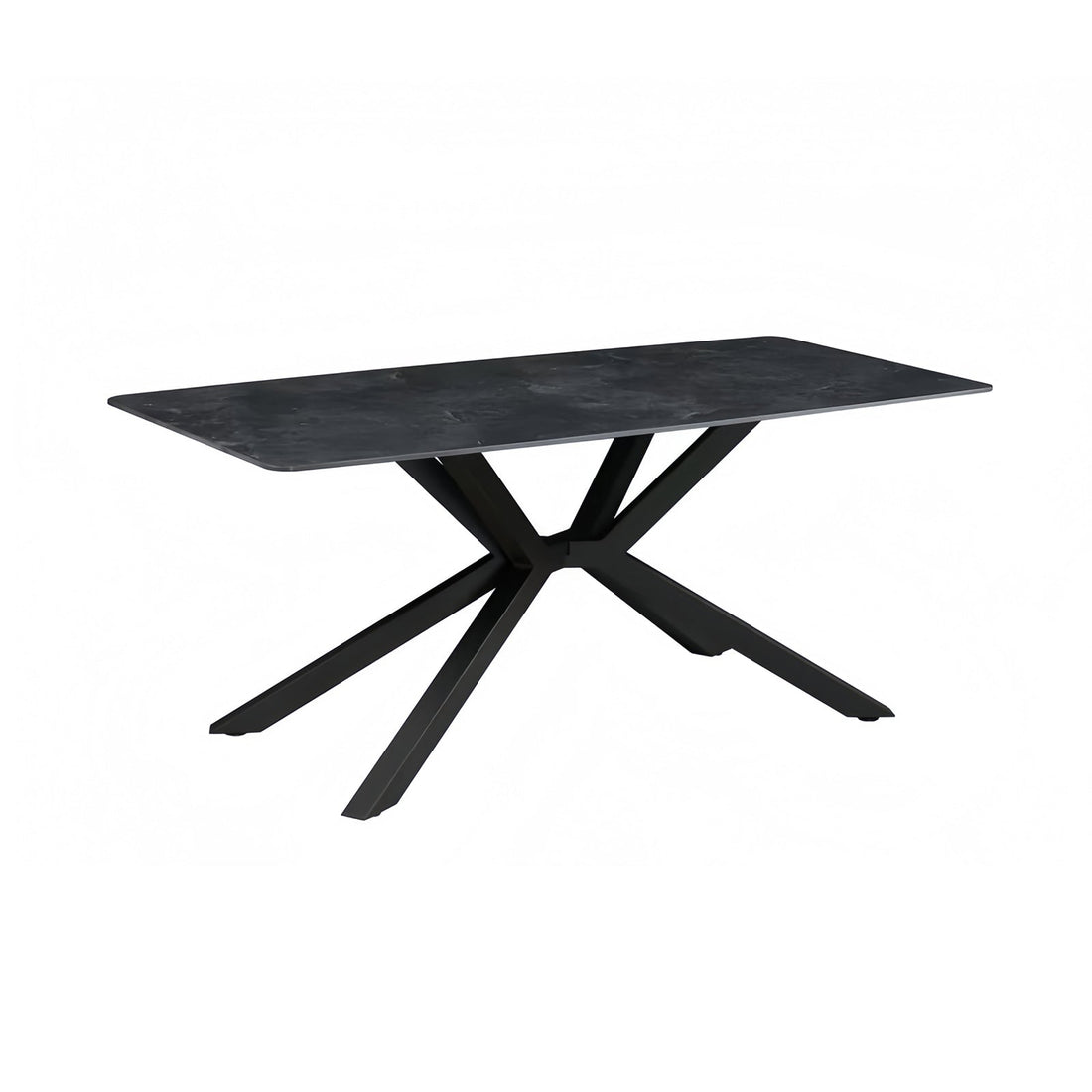 Dining Table Rectangular Shape Green Sintered Stone Top Powder Coated Iron Legs-Furniture > Dining > Dining Tables-PEROZ Accessories