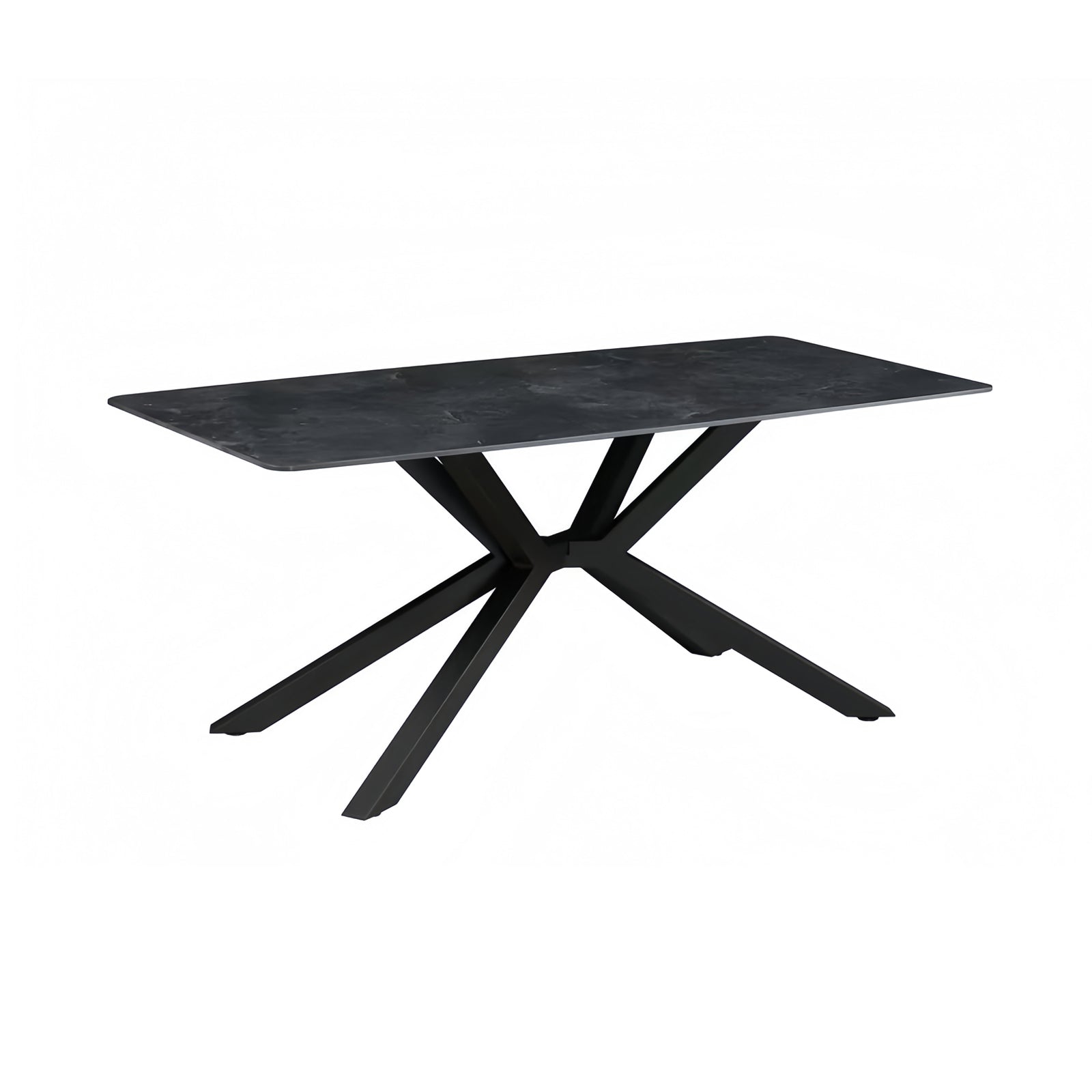 Dining Table Rectangular Shape Green Sintered Stone Top Powder Coated Iron Legs-Furniture > Dining > Dining Tables-PEROZ Accessories