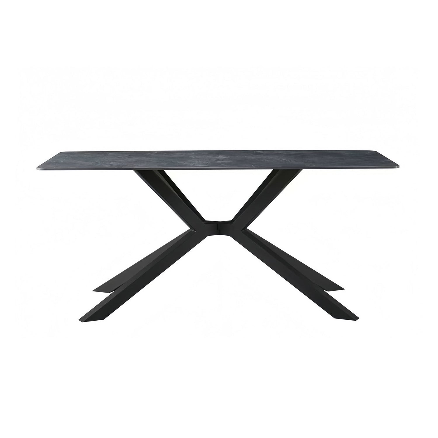 Dining Table Rectangular Shape Green Sintered Stone Top Powder Coated Iron Legs-Furniture > Dining > Dining Tables-PEROZ Accessories