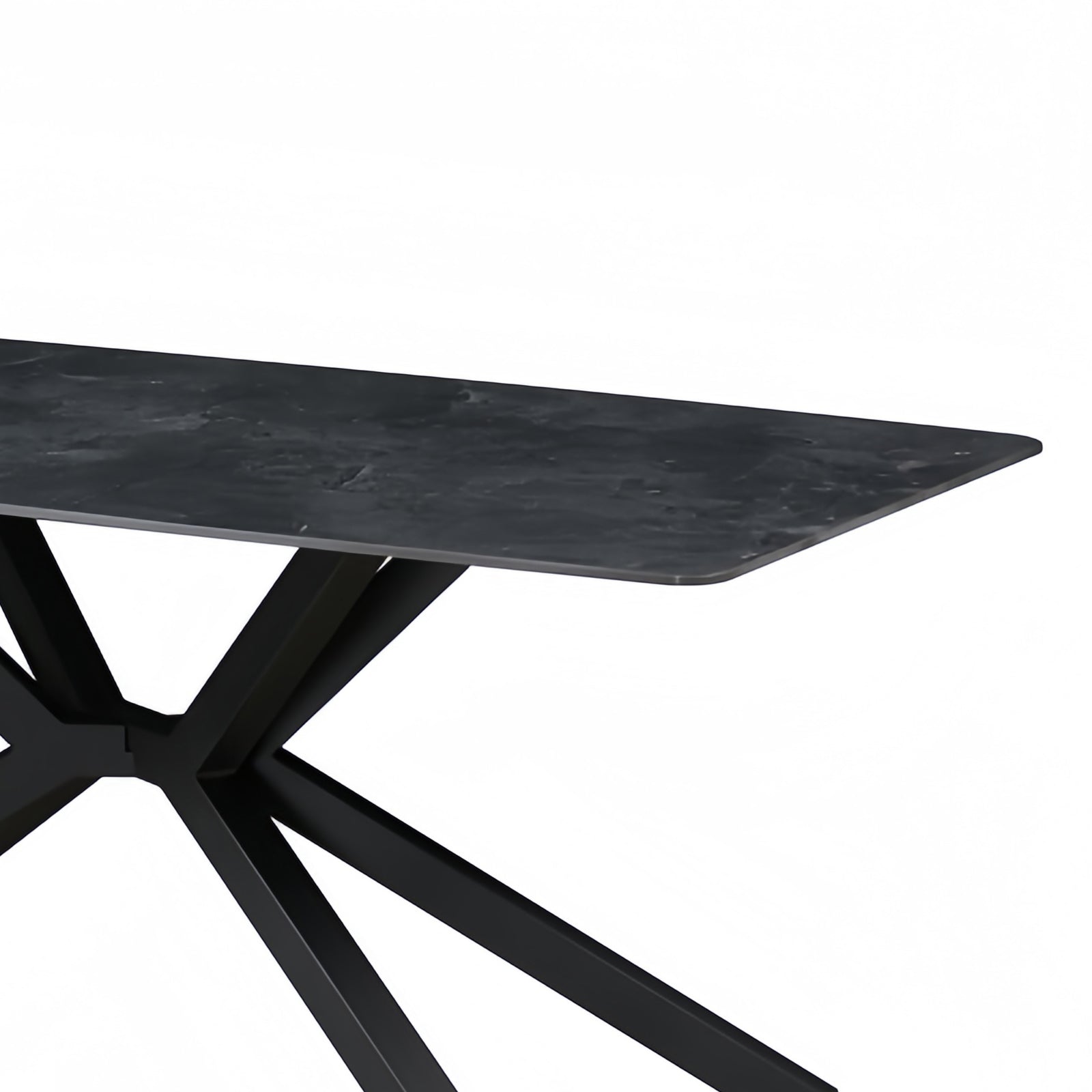 Dining Table Rectangular Shape Green Sintered Stone Top Powder Coated Iron Legs-Furniture > Dining > Dining Tables-PEROZ Accessories