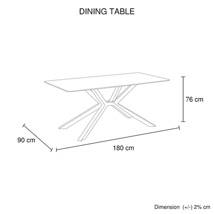 Dining Table Rectangular Shape Green Sintered Stone Top Powder Coated Iron Legs-Furniture > Dining > Dining Tables-PEROZ Accessories