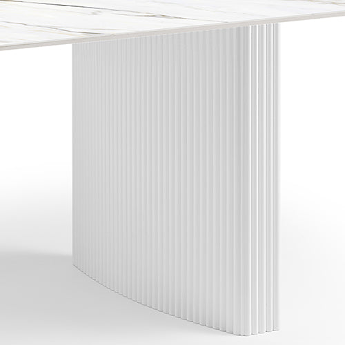 Dining Table Sintered Stone Top MDF Table Base High Glossy White-Furniture > Dining > Dining Tables-PEROZ Accessories