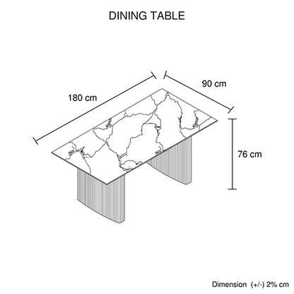 Dining Table Sintered Stone Top MDF Table Base High Glossy White-Furniture > Dining > Dining Tables-PEROZ Accessories