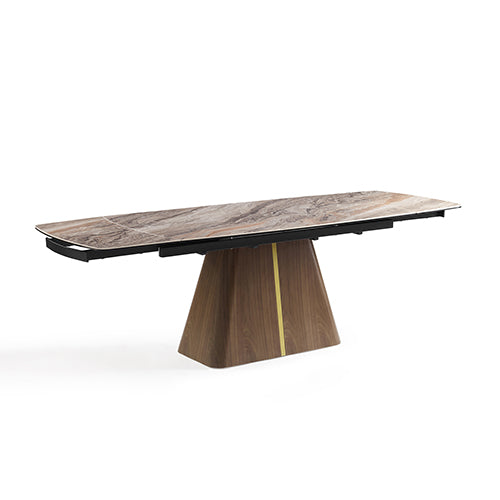 Dining Table MDF Ceramic Glass Table Top Extendable Decorative Stripe-Furniture > Dining > Dining Tables-PEROZ Accessories