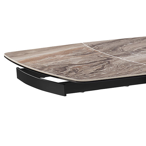 Dining Table MDF Ceramic Glass Table Top Extendable Decorative Stripe-Furniture > Dining > Dining Tables-PEROZ Accessories