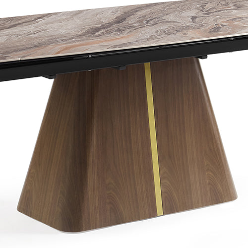 Dining Table MDF Ceramic Glass Table Top Extendable Decorative Stripe-Furniture > Dining > Dining Tables-PEROZ Accessories