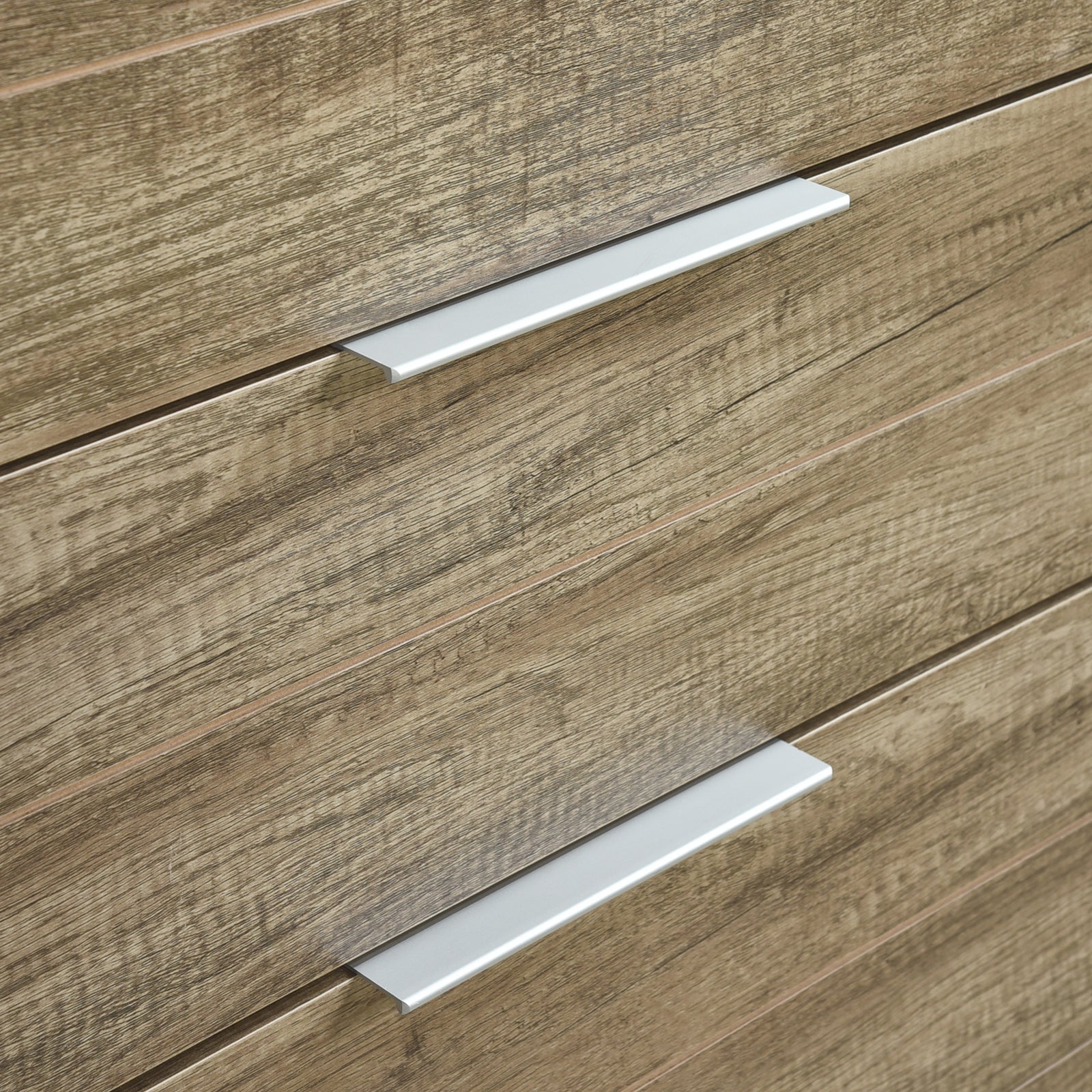 Tallboy with 5 Storage Drawers Natural Wood like MDF in Oak Colour-Home &amp; Garden &gt; Storage-PEROZ Accessories