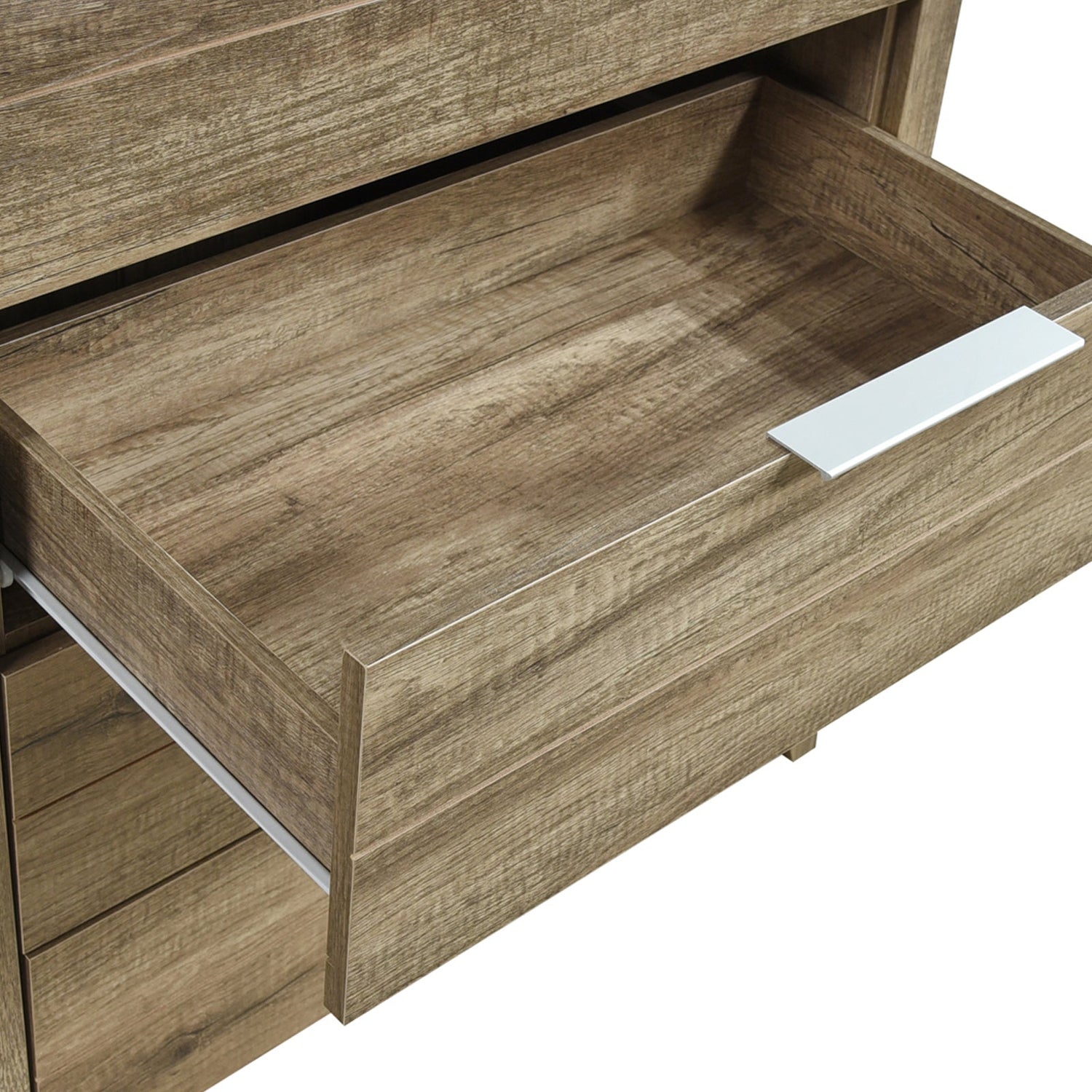 Tallboy with 5 Storage Drawers Natural Wood like MDF in Oak Colour-Home &amp; Garden &gt; Storage-PEROZ Accessories