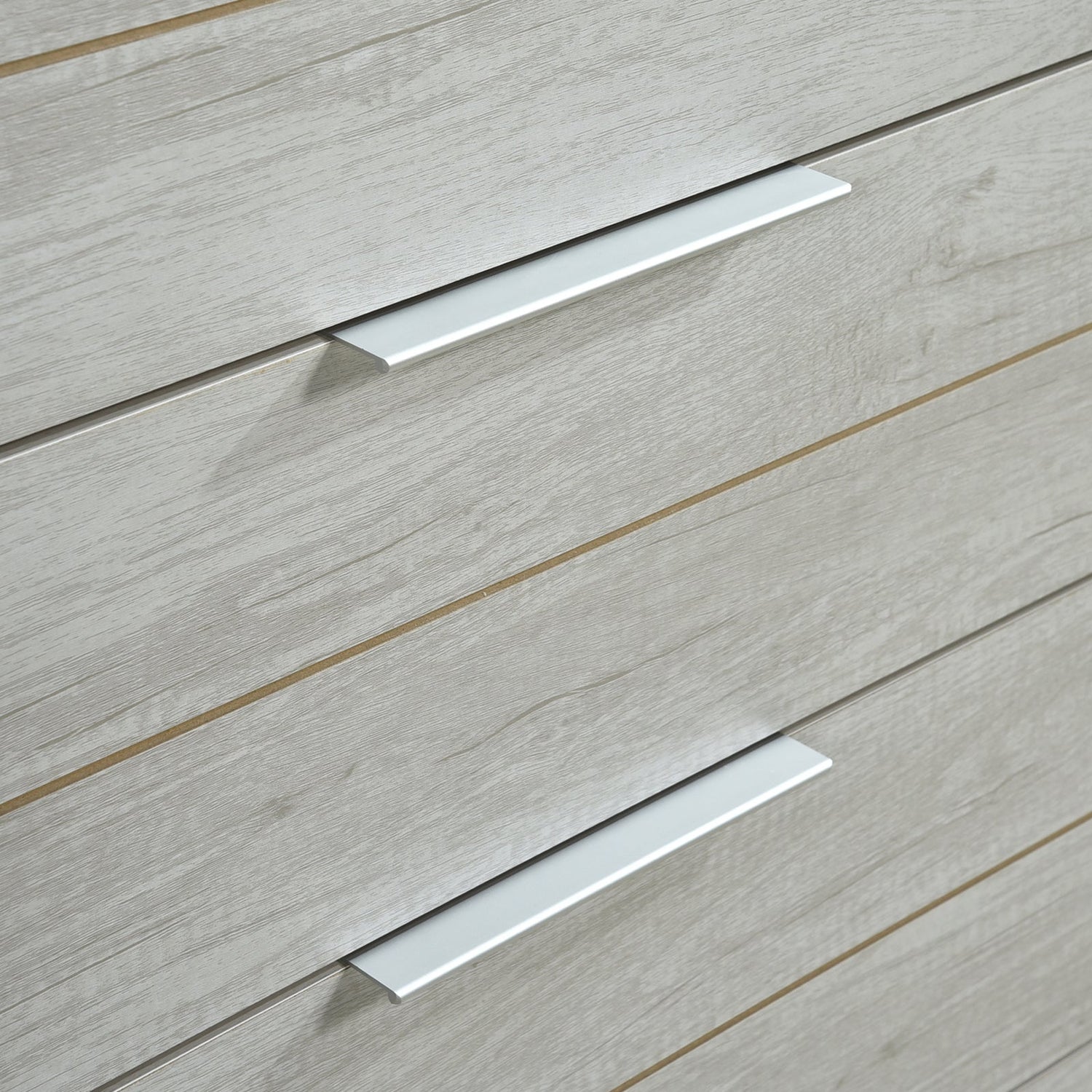 Tallboy with 5 Storage Drawers Natural Wood like MDF in White Ash Colour-Furniture &gt; Living Room-PEROZ Accessories