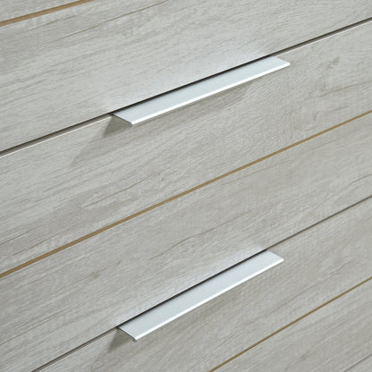 Tallboy with 5 Storage Drawers Natural Wood like MDF in White Ash Colour-Furniture &gt; Living Room-PEROZ Accessories