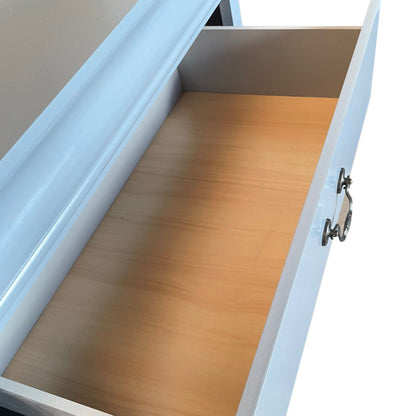 Tallboy with 5 Storage Drawers in Solid Wooden Metal Handles Grey Colour-Furniture &gt; Bedroom &gt; Dressing Vanity &amp; Dressing Tables-PEROZ Accessories