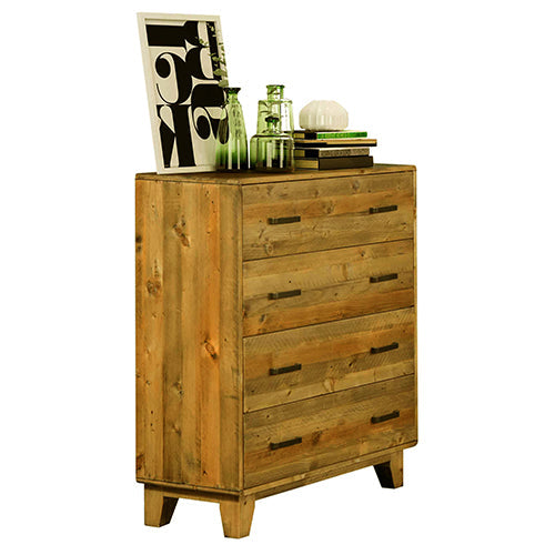 Tallboy with 4 Storage Drawers in Wooden Light Brown Colour-Furniture &gt; Bedroom-PEROZ Accessories