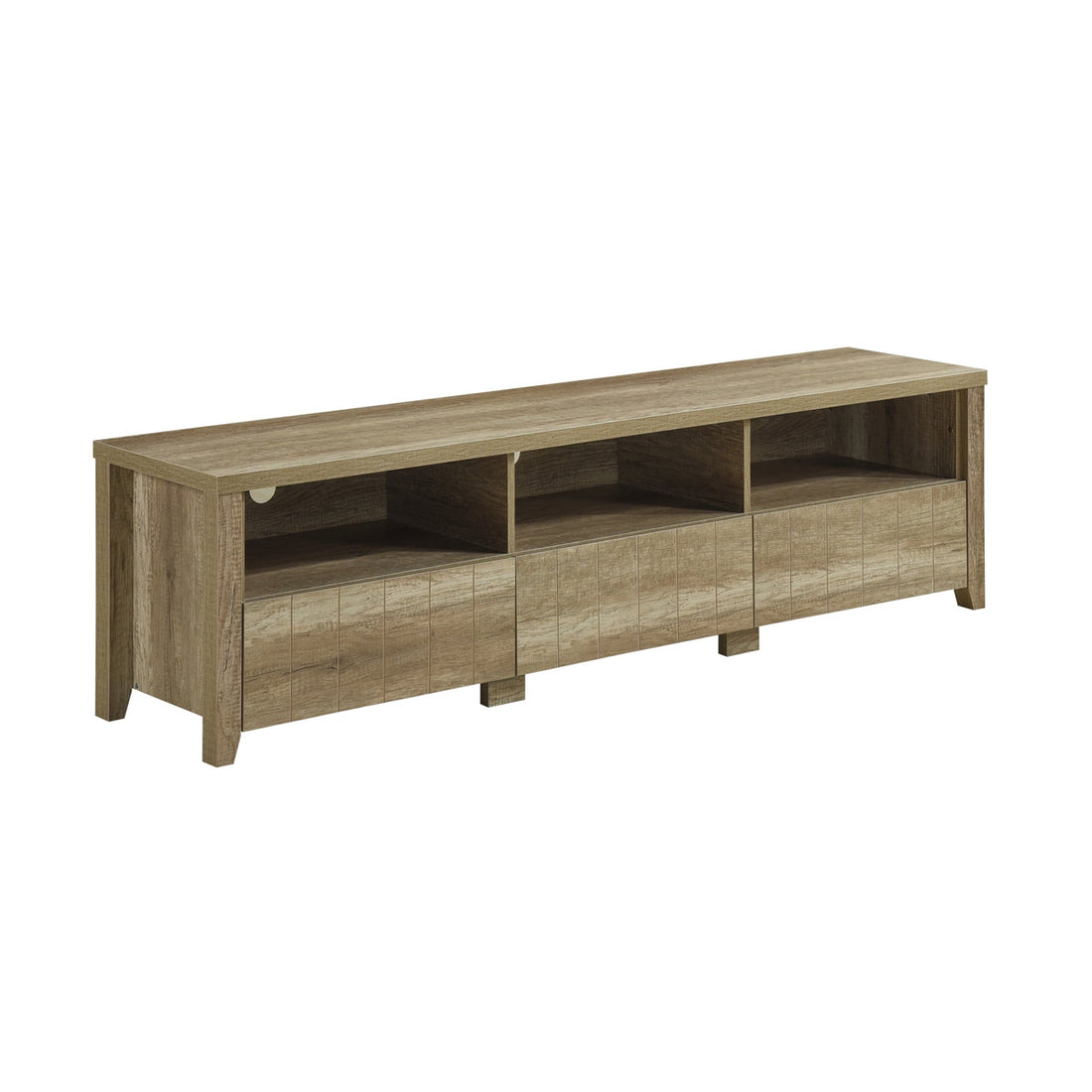 TV Cabinet 3 Storage Drawers with Shelf Natural Wood like MDF Entertainment Unit in Oak Colour-Entertainment Unit-PEROZ Accessories