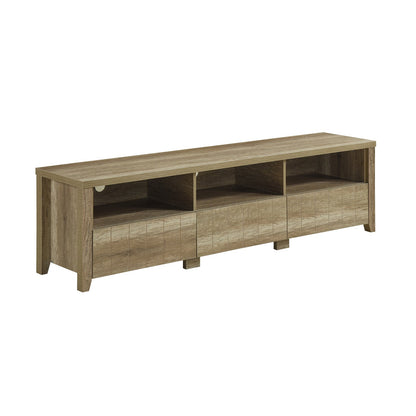 TV Cabinet 3 Storage Drawers with Shelf Natural Wood like MDF Entertainment Unit in Oak Colour-Entertainment Unit-PEROZ Accessories