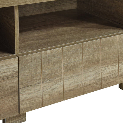 TV Cabinet 3 Storage Drawers with Shelf Natural Wood like MDF Entertainment Unit in Oak Colour-Entertainment Unit-PEROZ Accessories