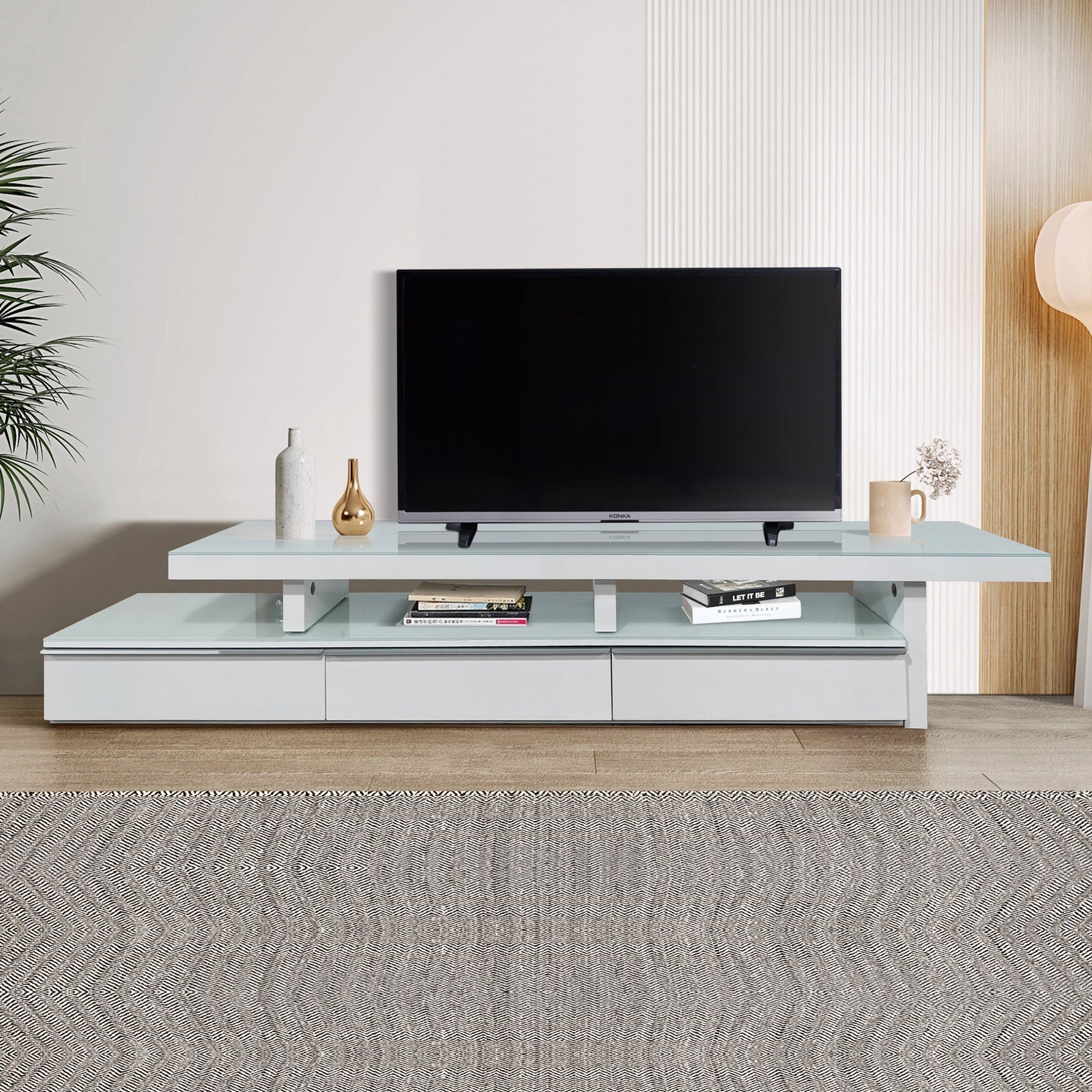 Marlin Tv Unit White-Furniture &gt; Living Room-PEROZ Accessories