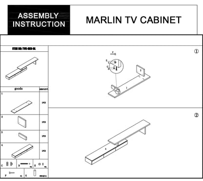 Marlin Tv Unit White-Furniture &gt; Living Room-PEROZ Accessories