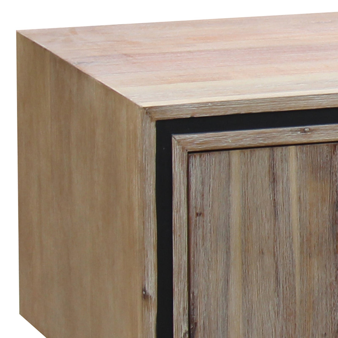TV Cabinet with 2 Storage Drawers Cabinet Solid Acacia Wooden Entertainment Unit in Sliver Bruch Colour-Entertainment Units-PEROZ Accessories