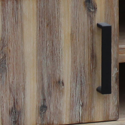 TV Cabinet with 2 Storage Drawers Cabinet Solid Acacia Wooden Entertainment Unit in Sliver Bruch Colour-Entertainment Units-PEROZ Accessories