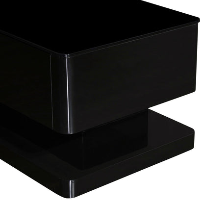 TV Cabinet with 3 Storage Drawers With High Glossy Assembled Entertainment Unit in Black colour-Entertainment Unit-PEROZ Accessories