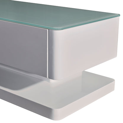 TV Cabinet with 3 Storage Drawers With High Glossy Assembled Entertainment Unit in White colour-Entertainment Unit-PEROZ Accessories