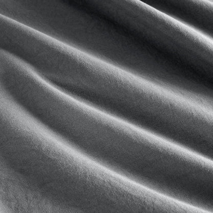 Vintage Washed Microfibre Sheet Set with 2 Pillowcases - Grey - Double-Home &amp; Garden &gt; Bedding &gt; Bed Sheets-PEROZ Accessories