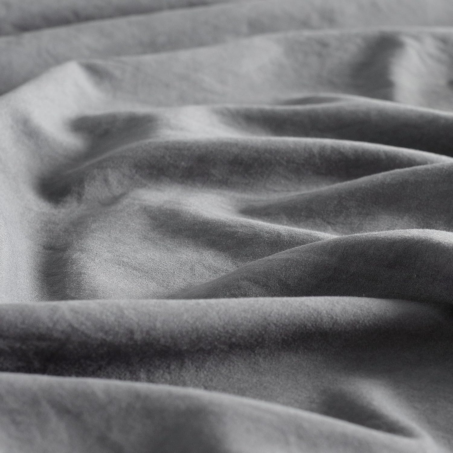 Vintage Washed Microfibre Sheet Set with 2 Pillowcases - Grey - Double-Home &amp; Garden &gt; Bedding &gt; Bed Sheets-PEROZ Accessories
