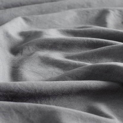 Vintage Washed Microfibre Sheet Set with 2 Pillowcases - Grey - Double-Home &amp; Garden &gt; Bedding &gt; Bed Sheets-PEROZ Accessories