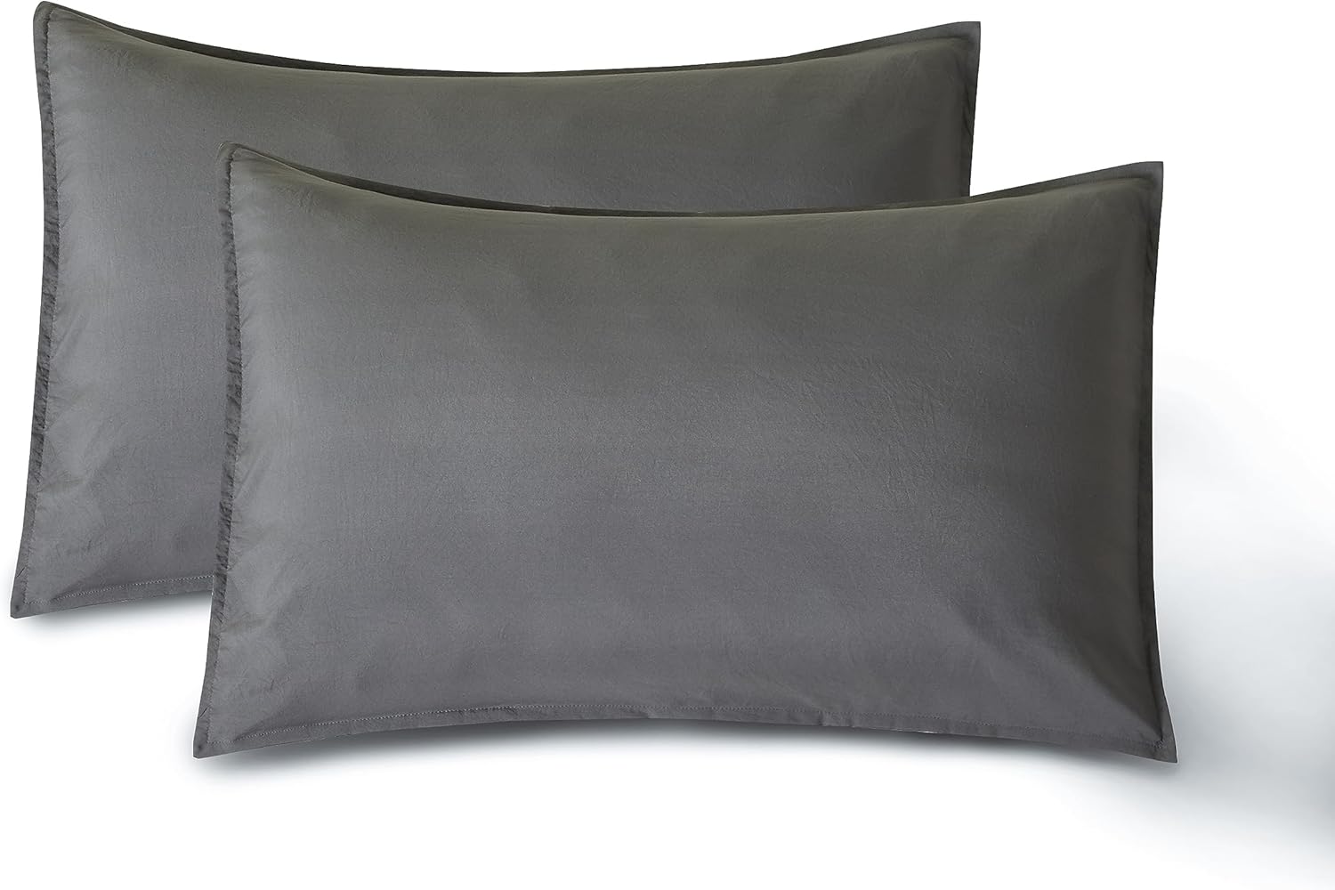 Vintage Washed Microfibre Sheet Set with 2 Pillowcases - Grey - Double-Home &amp; Garden &gt; Bedding &gt; Bed Sheets-PEROZ Accessories