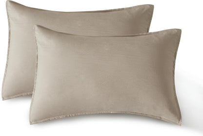 Vintage Washed Microfibre Sheet Set with 2 Pillowcases - Linen - Double-Home &amp; Garden &gt; Bedding &gt; Bed Sheets-PEROZ Accessories