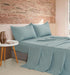 Vintage Washed Microfibre Sheet Set with 2 Pillowcases - Seafoam - Double-Home & Garden > Bedding > Bed Sheets-PEROZ Accessories