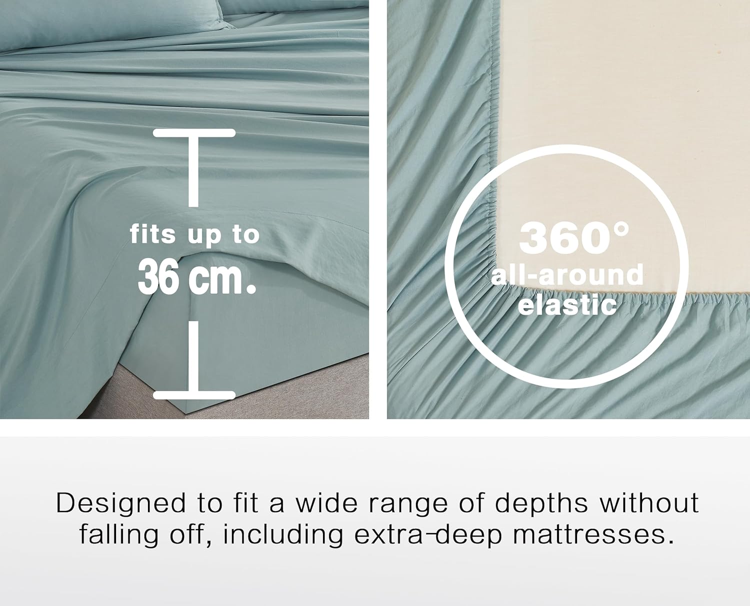 Vintage Washed Microfibre Sheet Set with 2 Pillowcases - Seafoam - Double-Home &amp; Garden &gt; Bedding &gt; Bed Sheets-PEROZ Accessories
