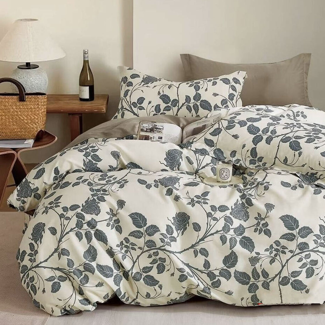 300TC Elisabeth Reversible Cotton Quilt Cover Set King-Home &amp; Garden &gt; Bedding &gt; Duvet Covers-PEROZ Accessories