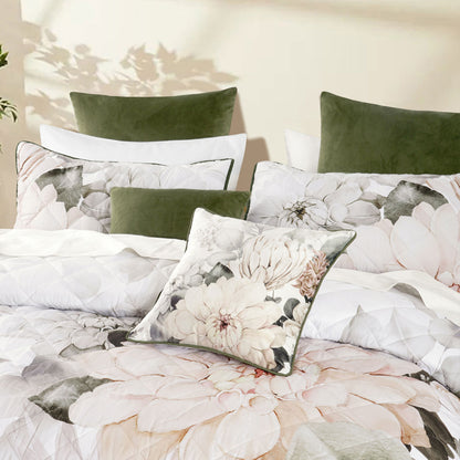 Bianca Giselle White Polyester Printed Floral Coverlet Set Single/Double-Home &amp; Garden > Bedding > Quilts &amp; Duvets-PEROZ Accessories