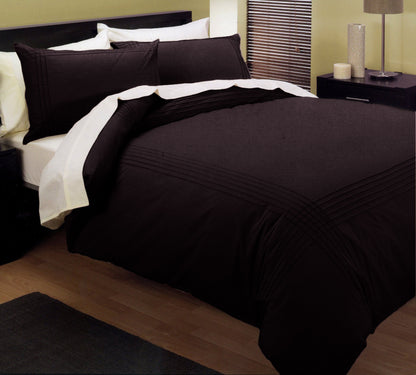 Kingtex Pintuck Quilt Cover Set Chocolate King-Home &amp; Garden &gt; Bedding &gt; Duvet Covers-PEROZ Accessories