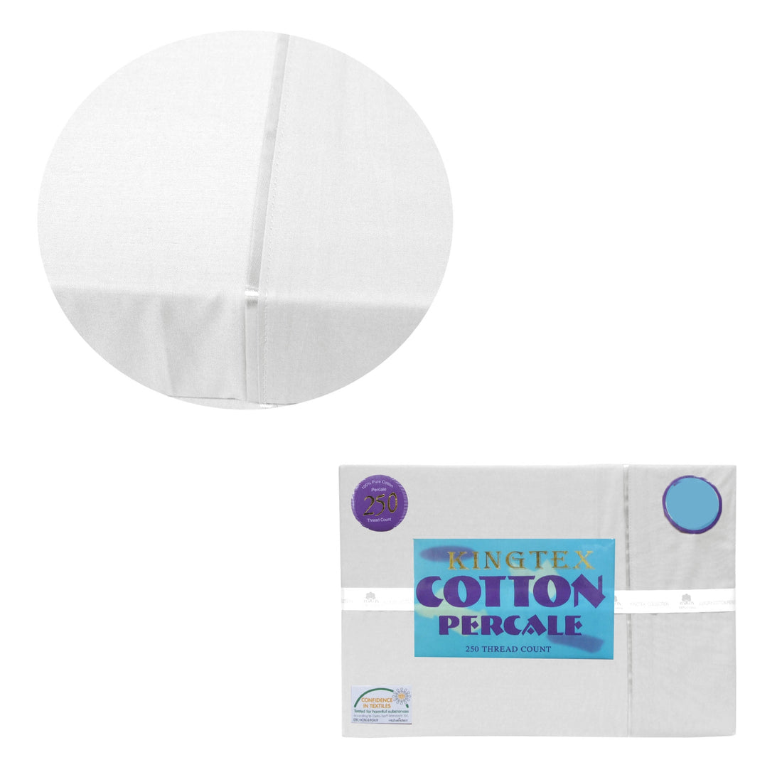 Kingtex 250TC Cotton Percale Sheet Set King White-Home &amp; Garden &gt; Bedding &gt; Bed Sheets-PEROZ Accessories