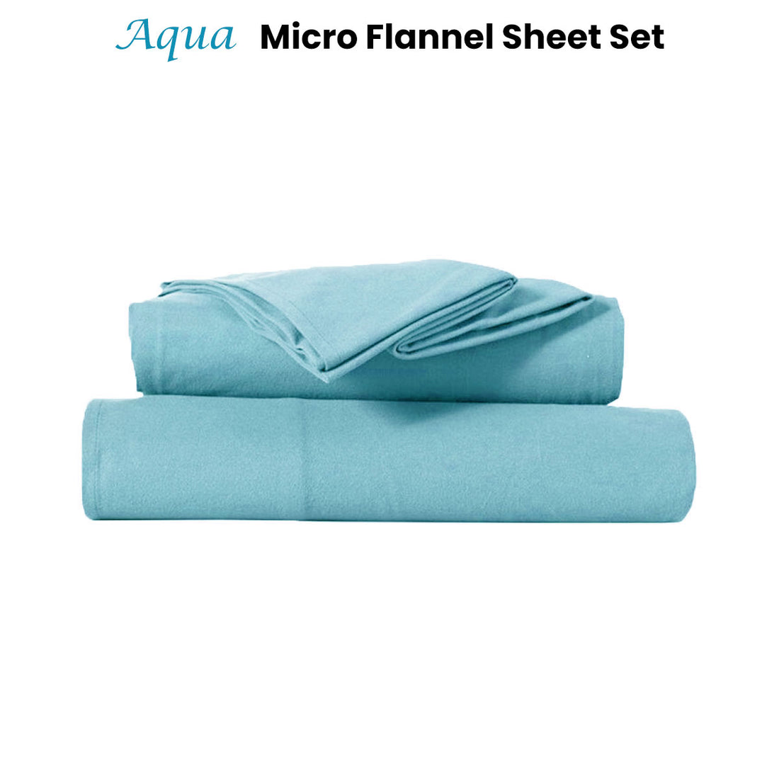 Kingtex Ultra-Soft Micro Flannel Sheet Set 40 cm Wall Aqua King-Home &amp; Garden &gt; Bedding &gt; Bed Sheets-PEROZ Accessories