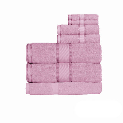 Kingtex 550gsm Cotton 7 Pce Bath Sheet Set Rose-Home &amp; Garden &gt; Bedding &gt; Bed Sheets-PEROZ Accessories